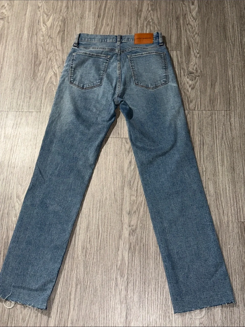 Lucky Brand Zoe High Rise Straight Jeans Womens 6/28L Blue Med Raw Hem
